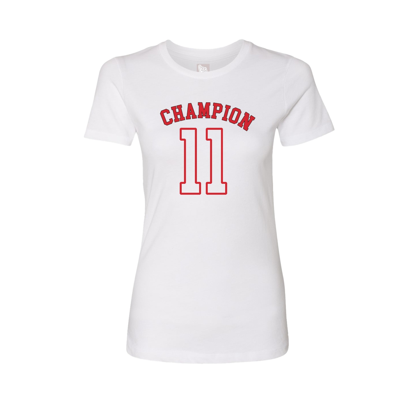 Fitted Women's Tee — Shirsey Arch in White