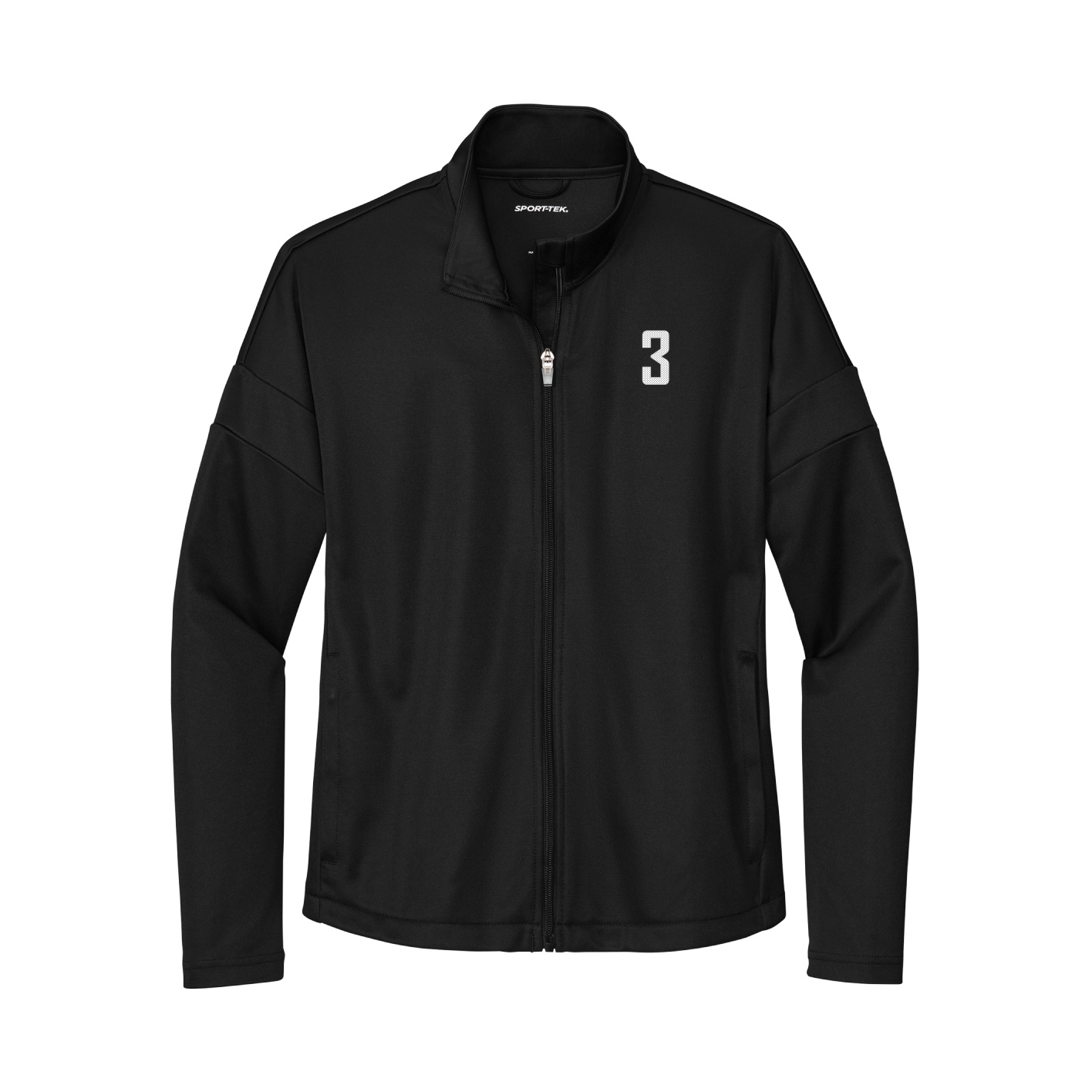 Womens Team Travel Full-Zip Jacket — Front Shirsy in Black