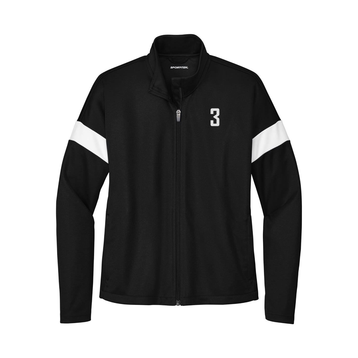 Womens Team Travel Full-Zip Jacket — Front Shirsy in Black/White