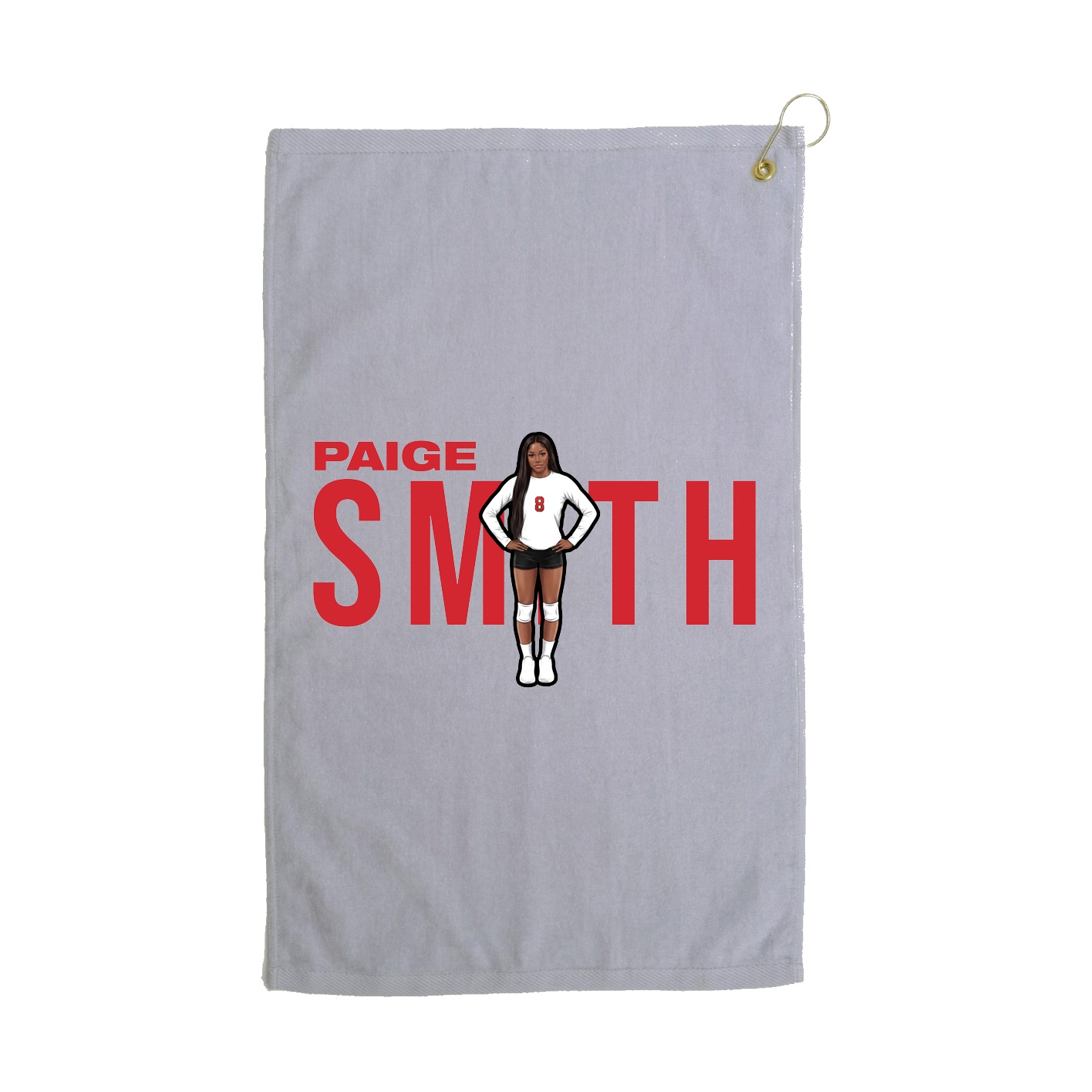 Golf Towel — Player Name in Grey