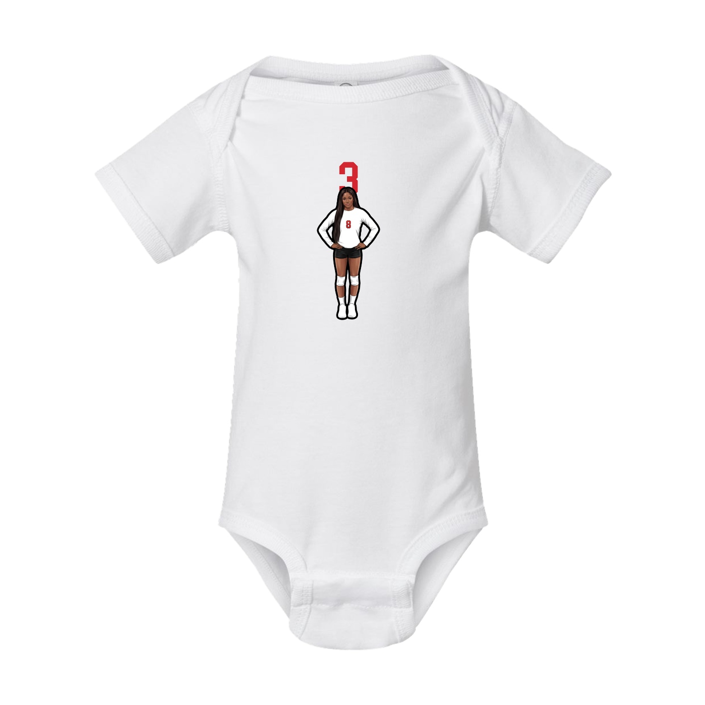 Baby Onesie — Number Top in White