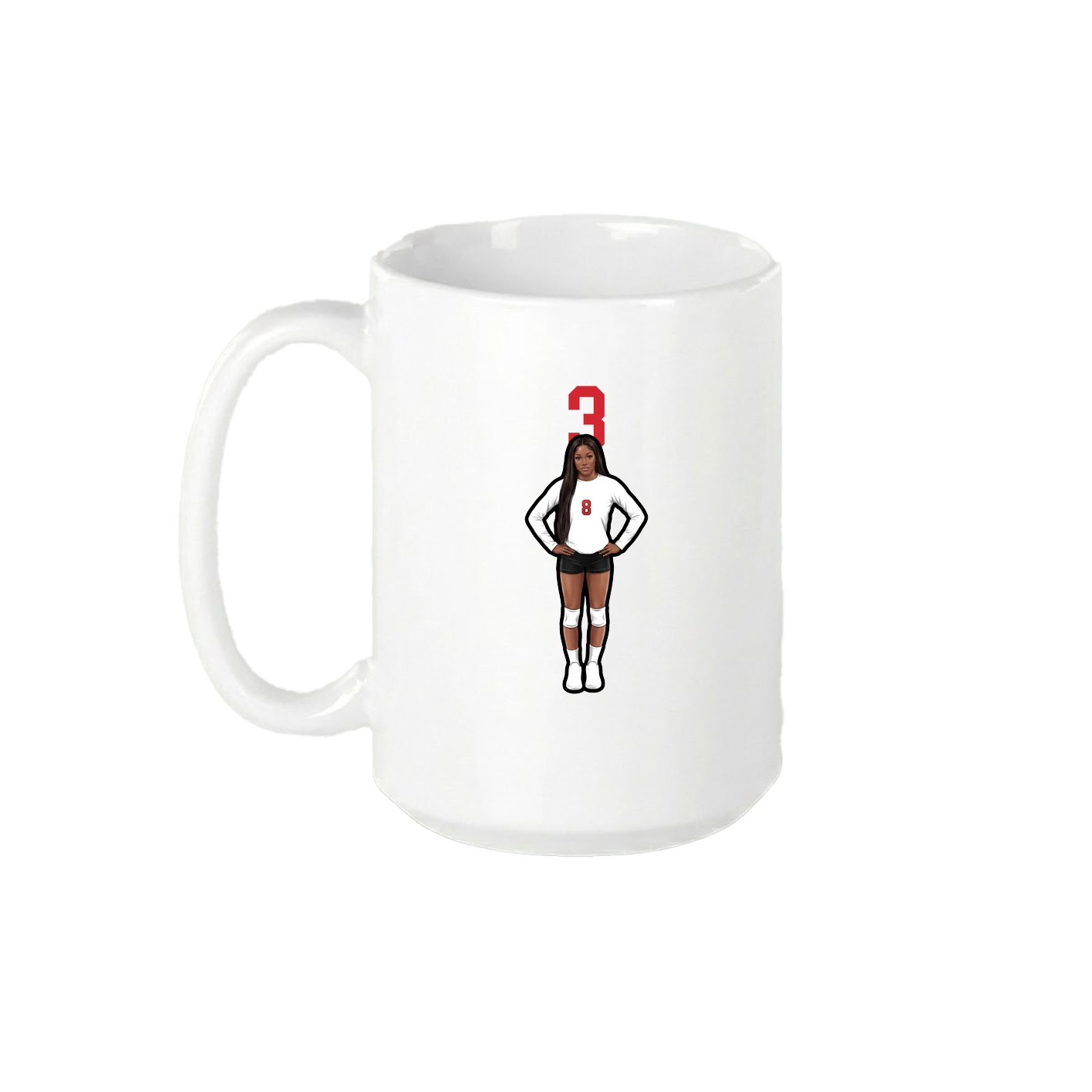 15oz Coffee Mug — Number Top in White