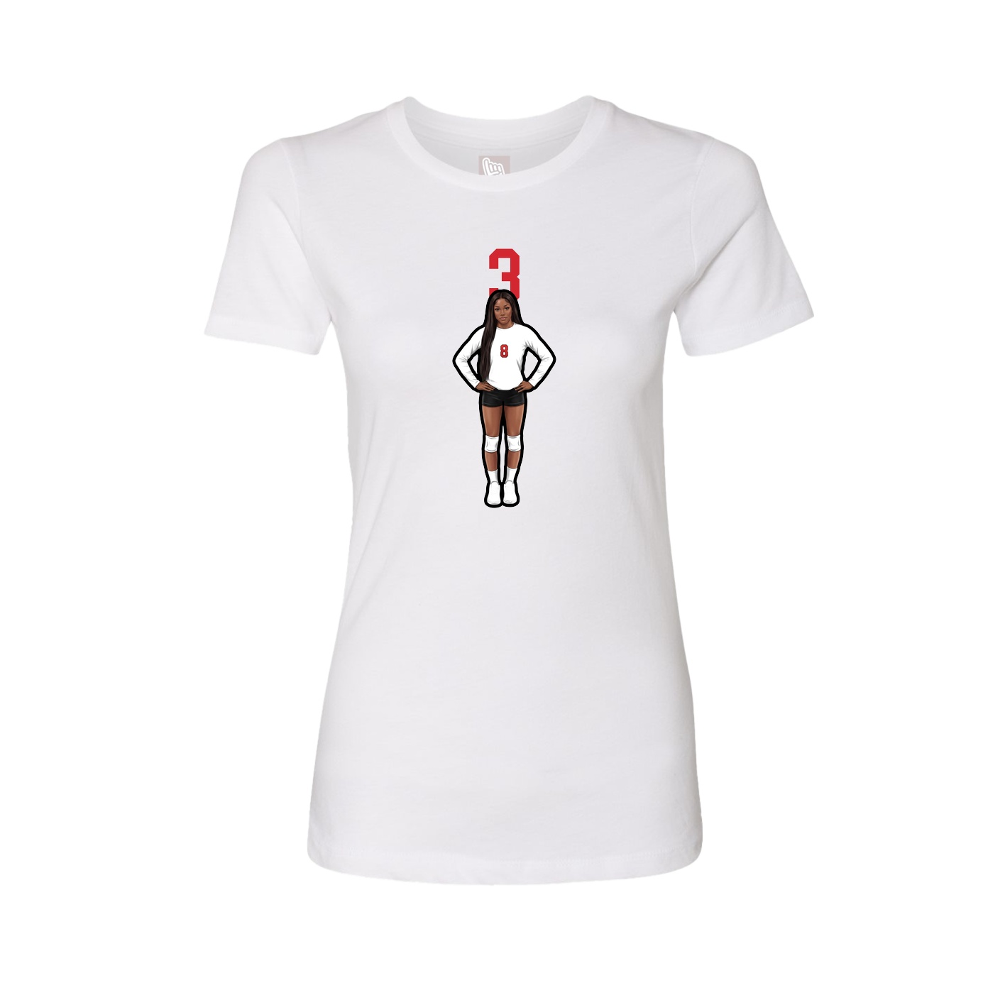 Womens Tee — Number Top in White