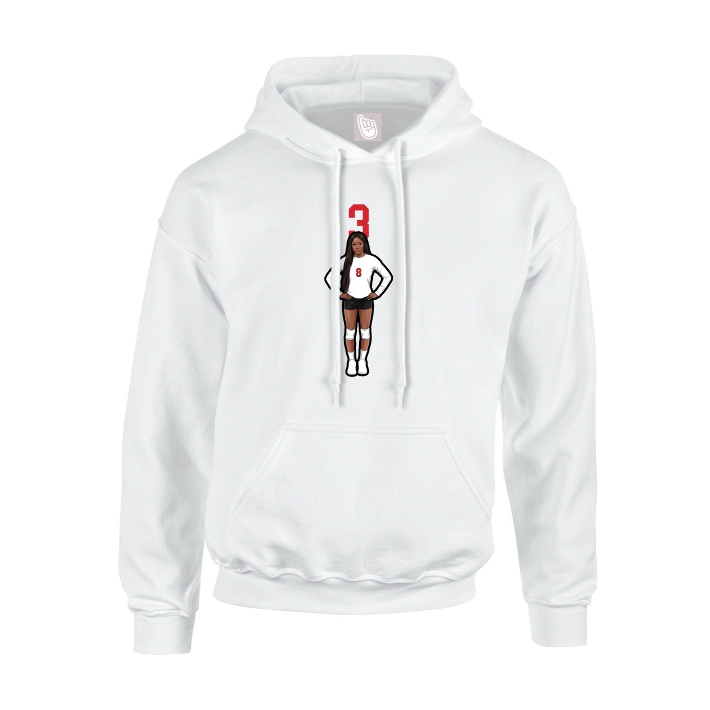 Hoodie — Number Top in White