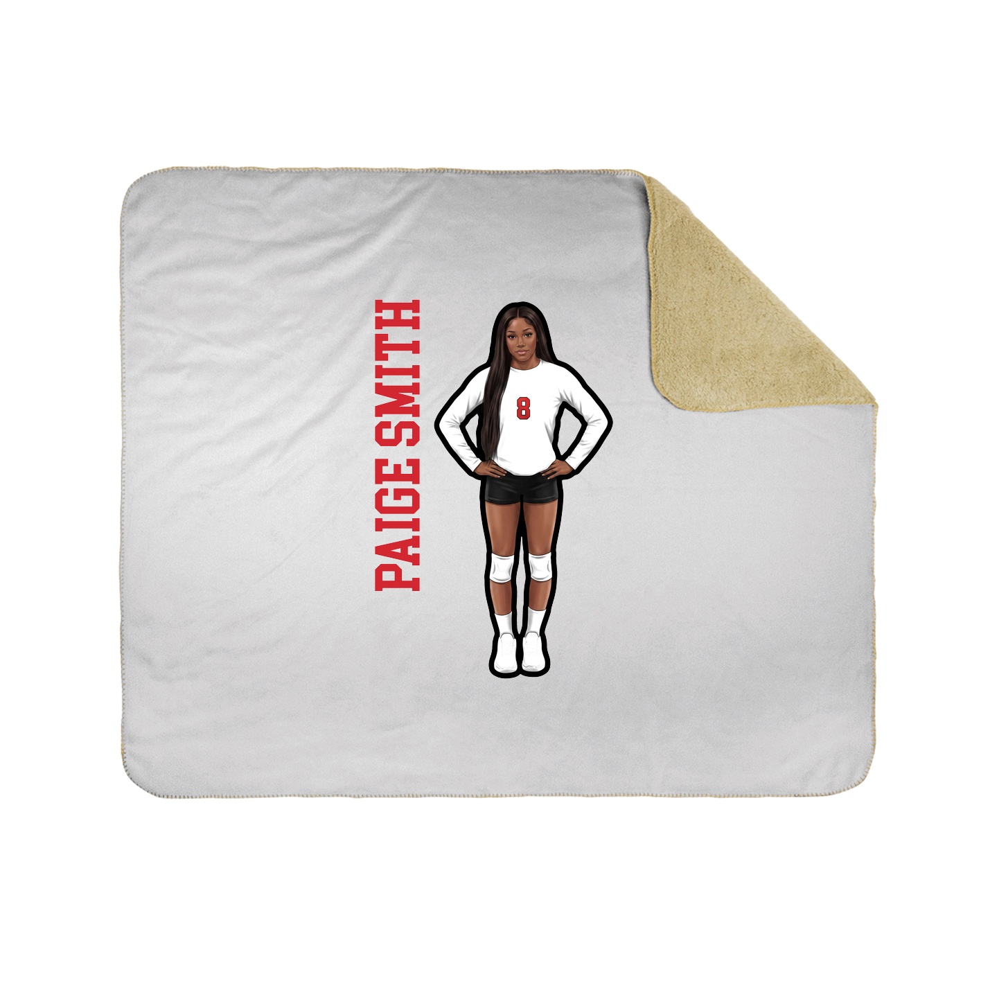 Throw Blanket — Name Vertical in White