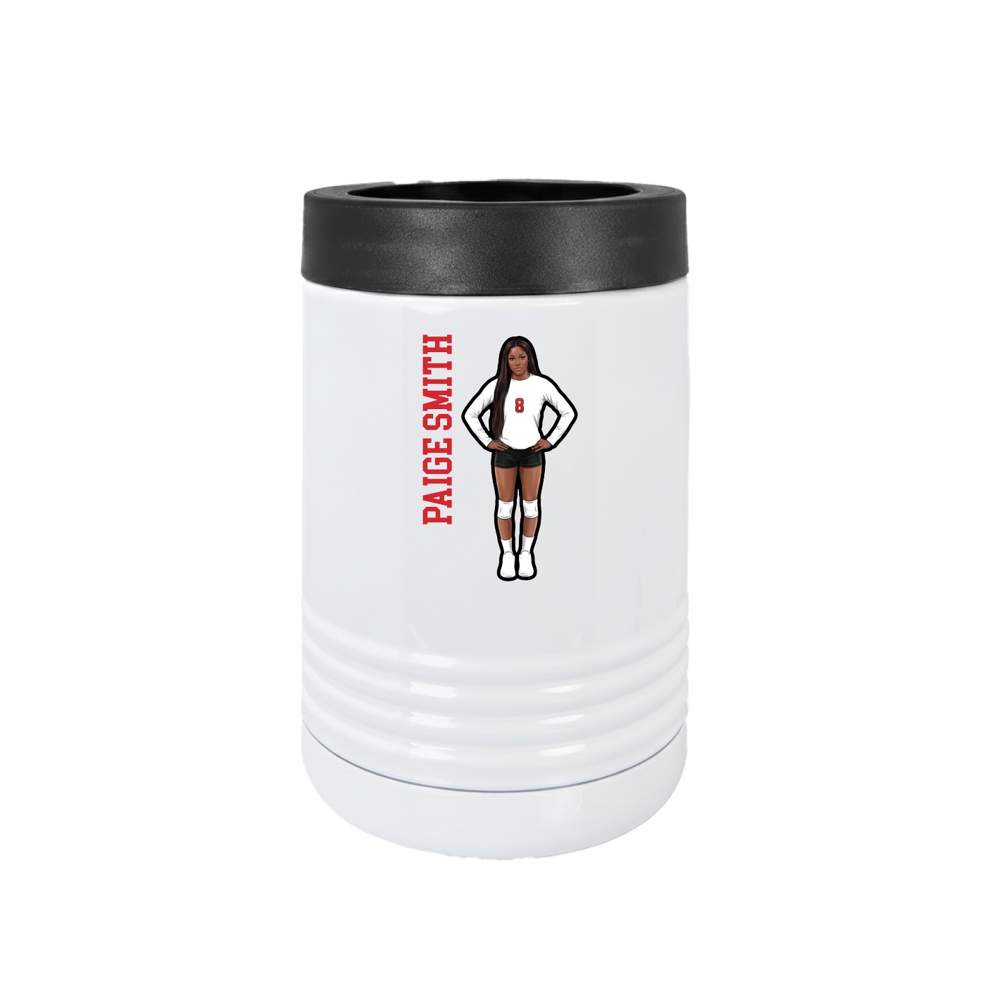 Beverage Holder — Name Vertical in White