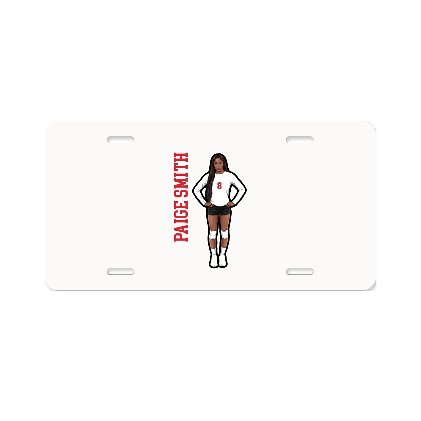 License Plate — Name Vertical in Classic
