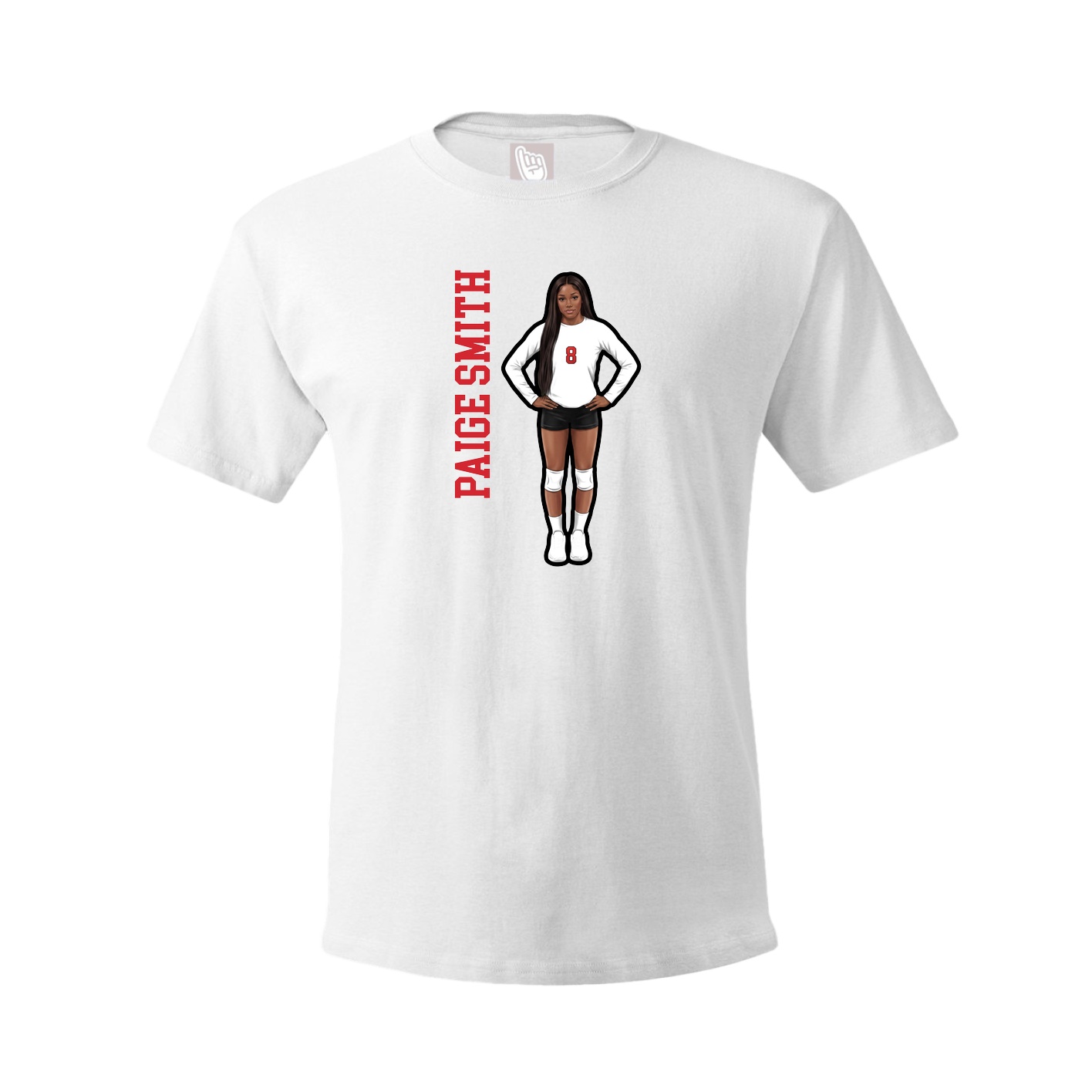 Tee — Name Vertical in White