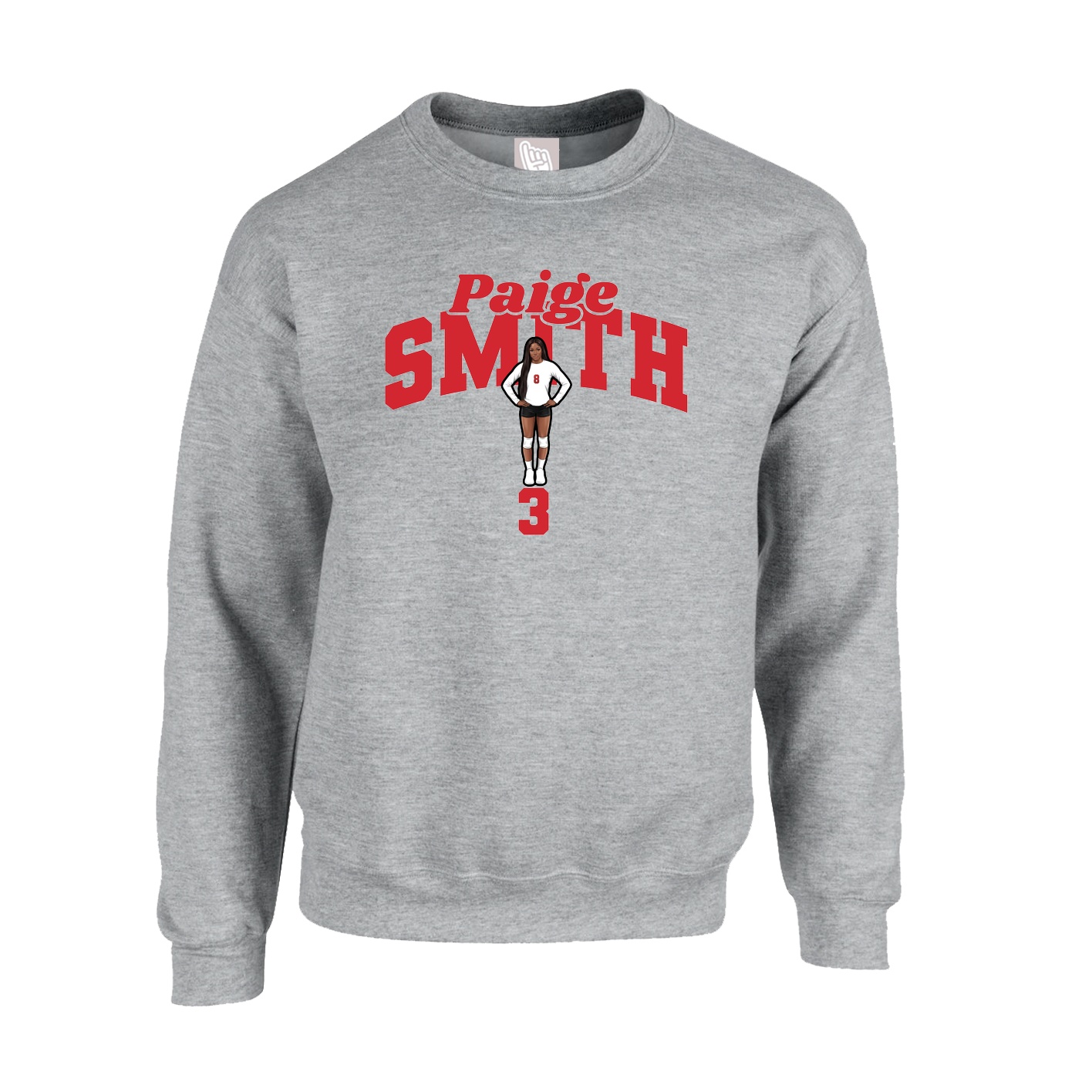Fleece Crew — Signature Arch in Grey