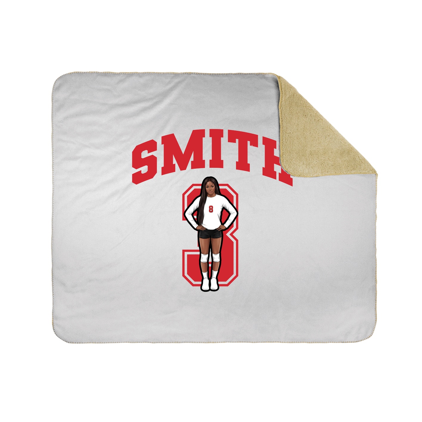 Throw Blanket — Number in White