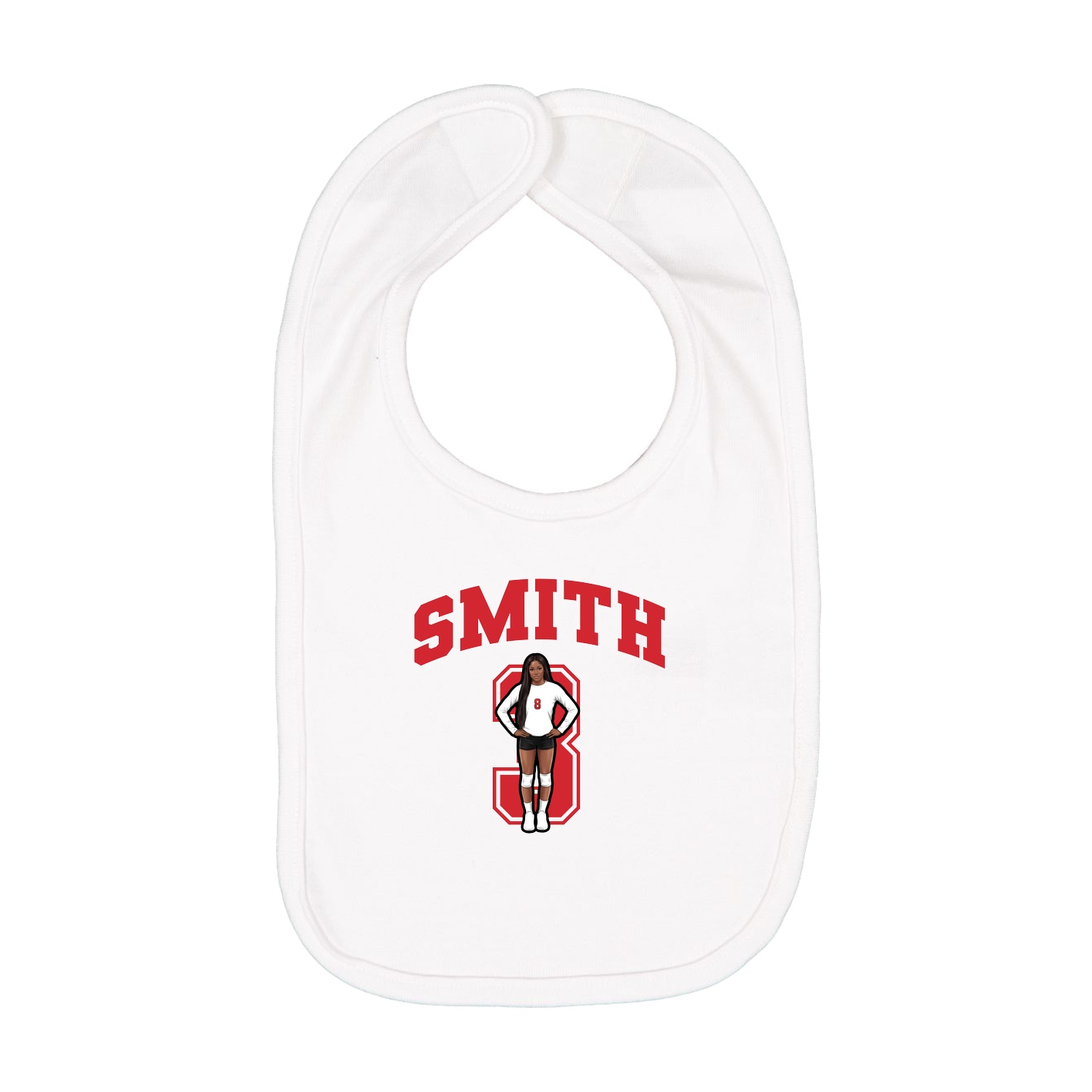 Infant Bib — Number in White