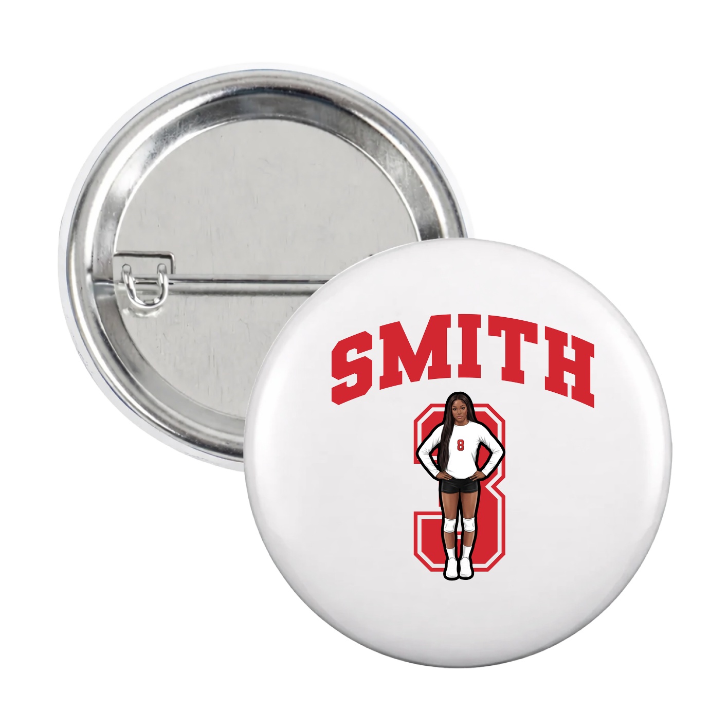 Game Day Button — Number in White