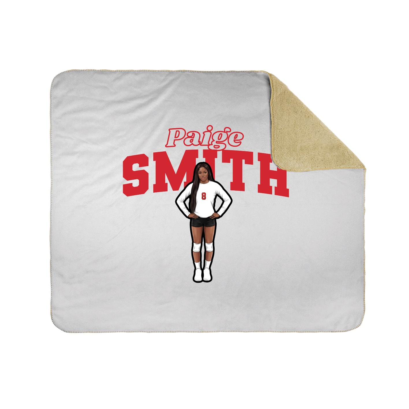 Throw Blanket — Name Arch in White