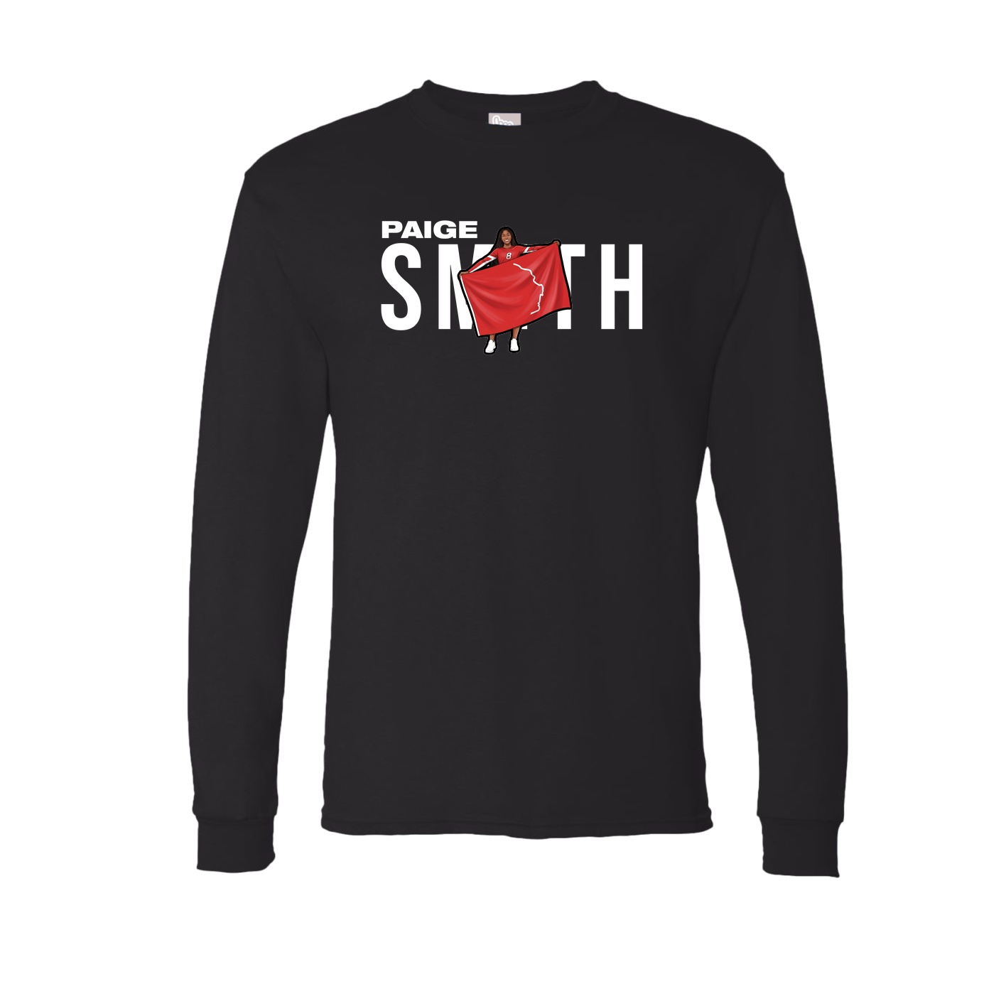 Long Sleeve Tee — Player Name in Black