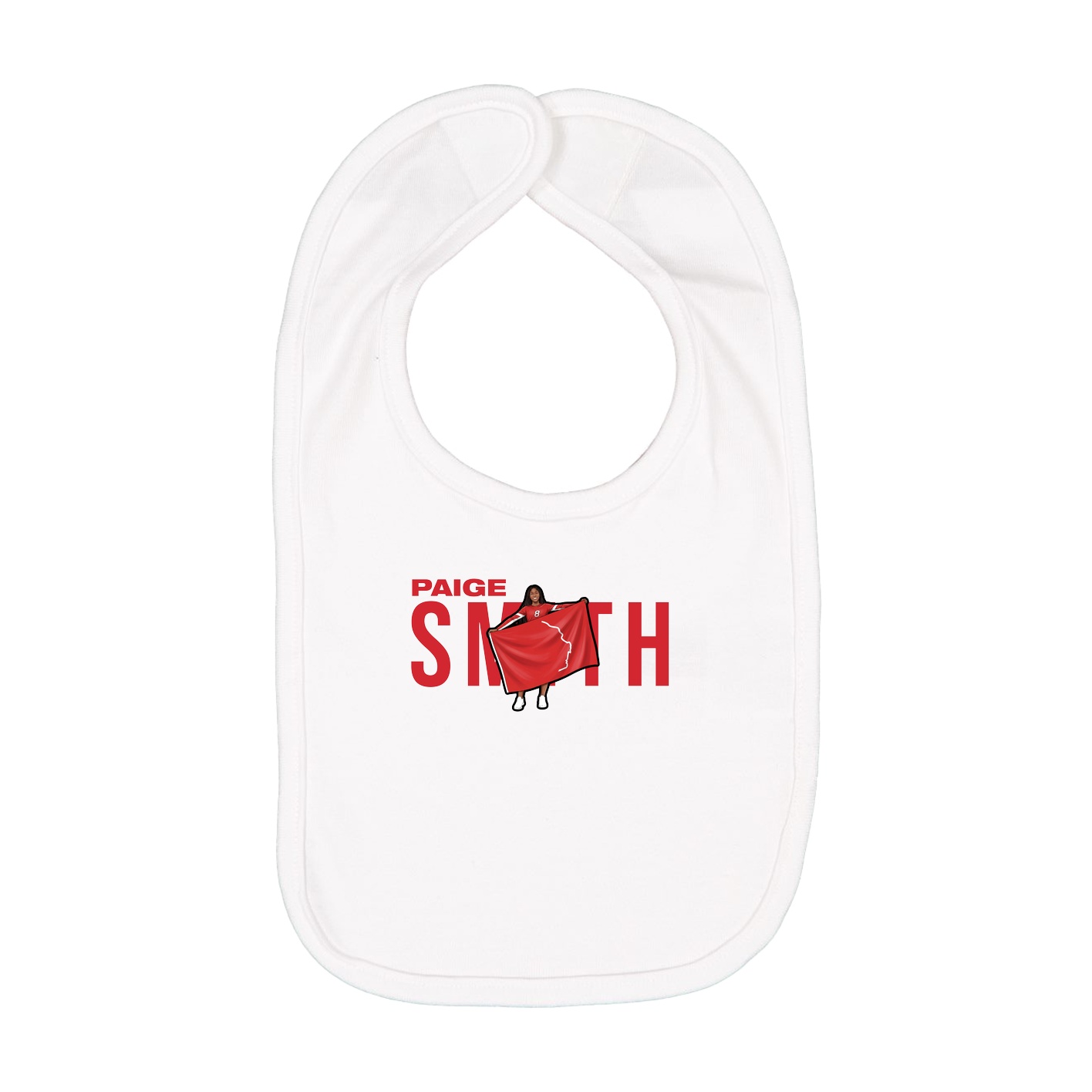 Infant Bib — Player Name in White