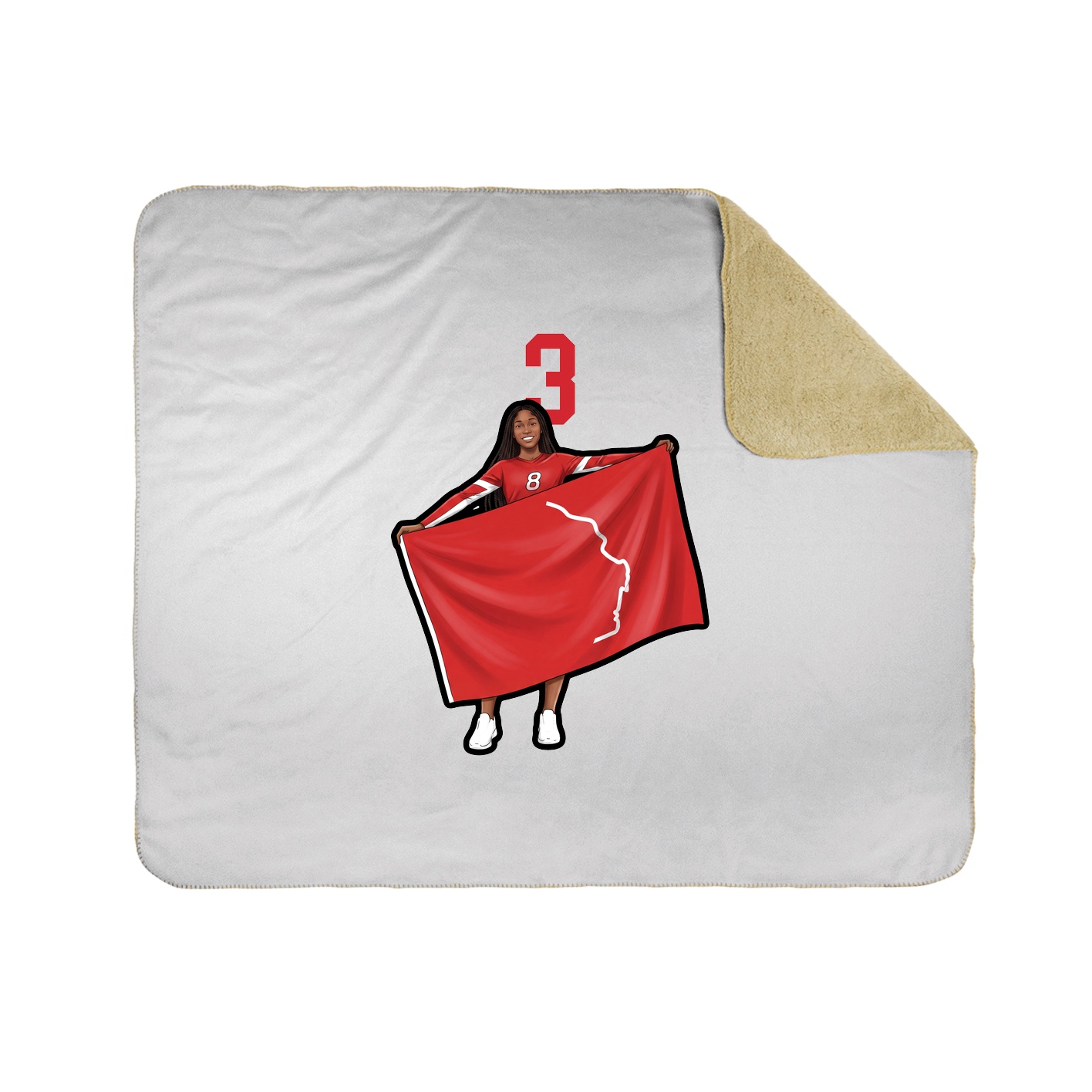 Throw Blanket — Number Top in White