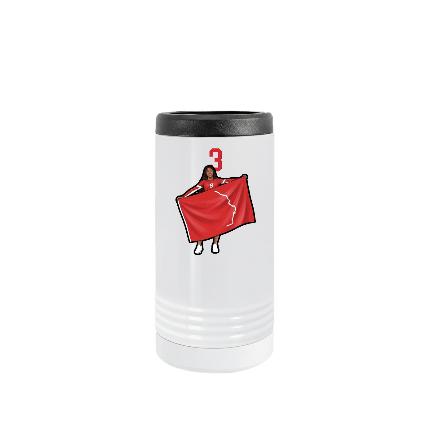 Slim Beverage Holder — Number Top in White