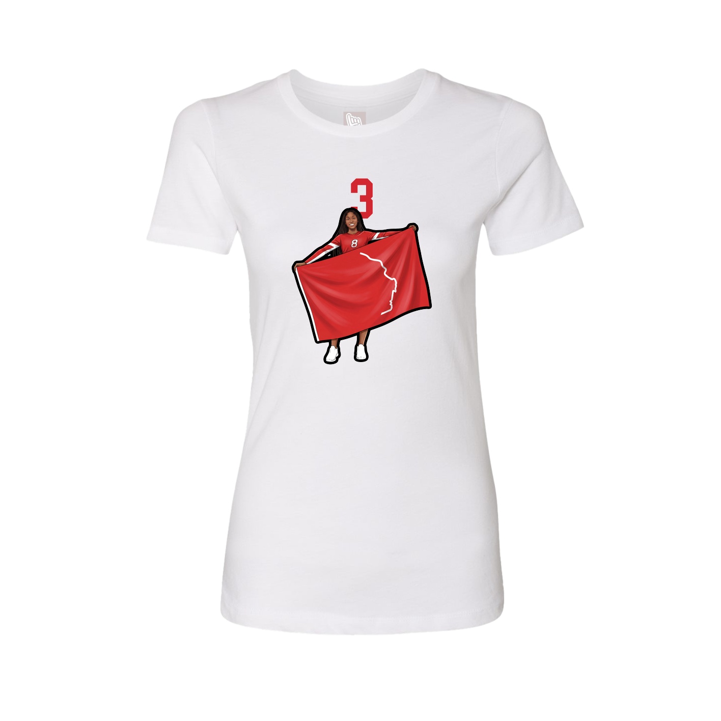 Womens Tee — Number Top in White
