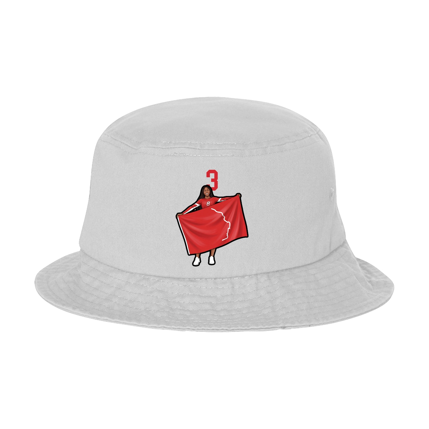 Bucket Cap — Number Top in White