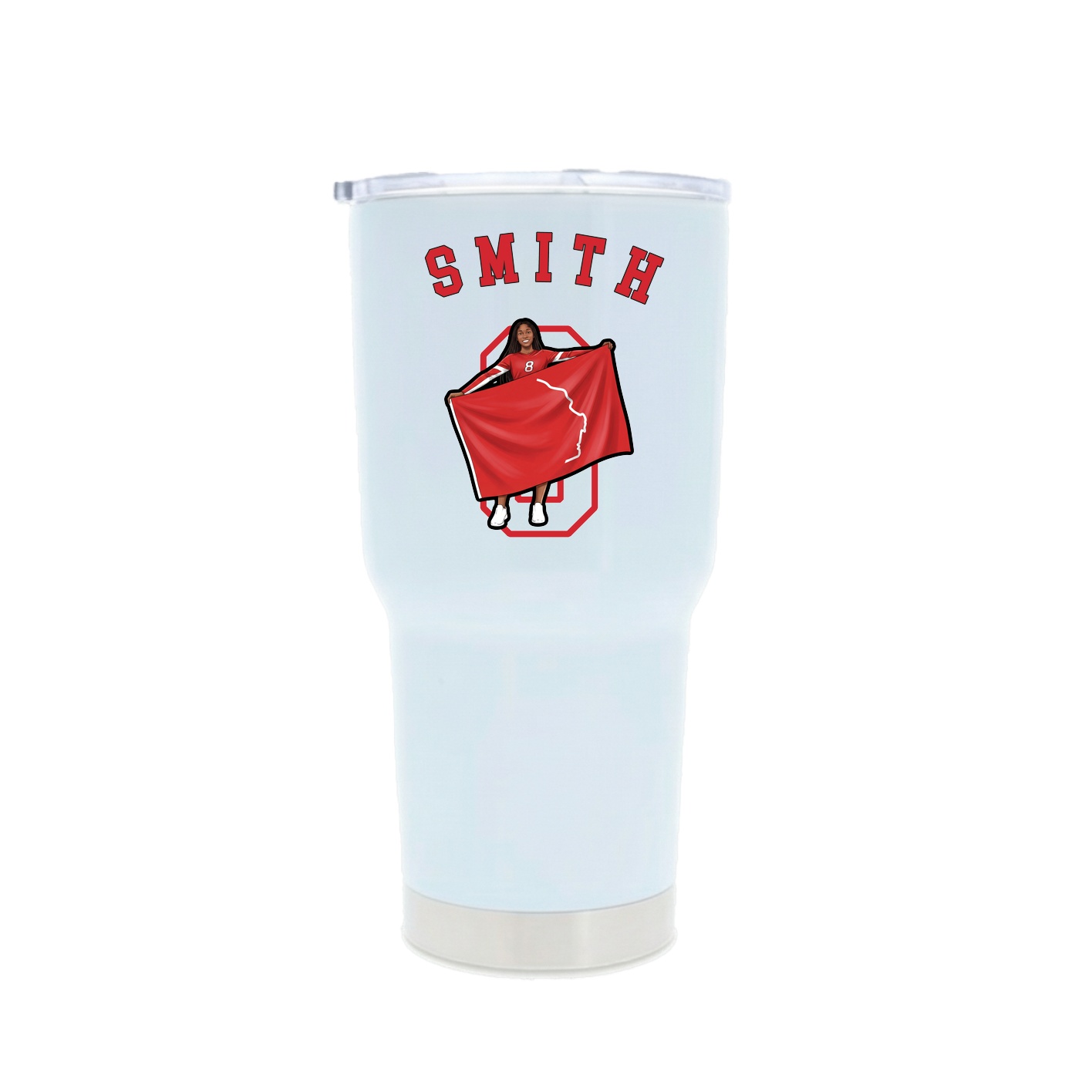 30oz Stainless Steel Tumbler — Shirsey Arch in White