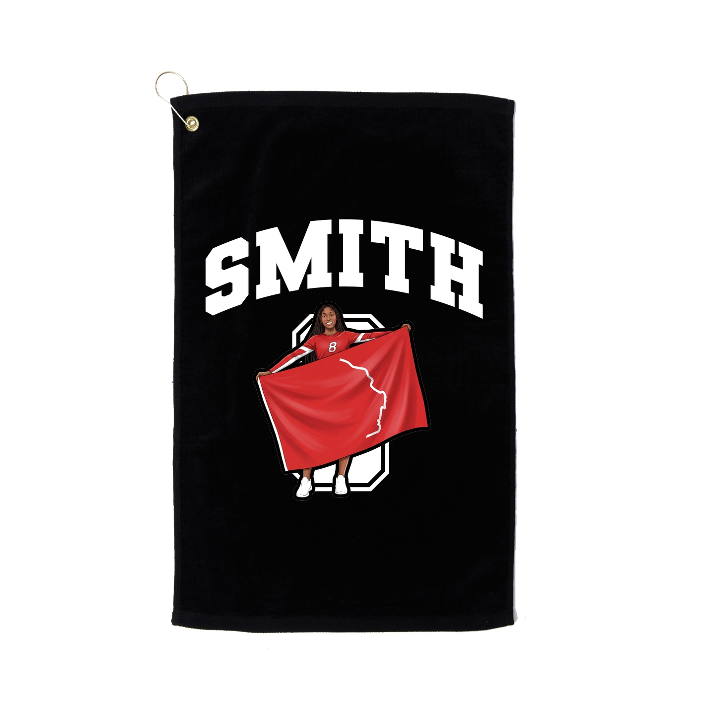 Golf Towel — Number in Black