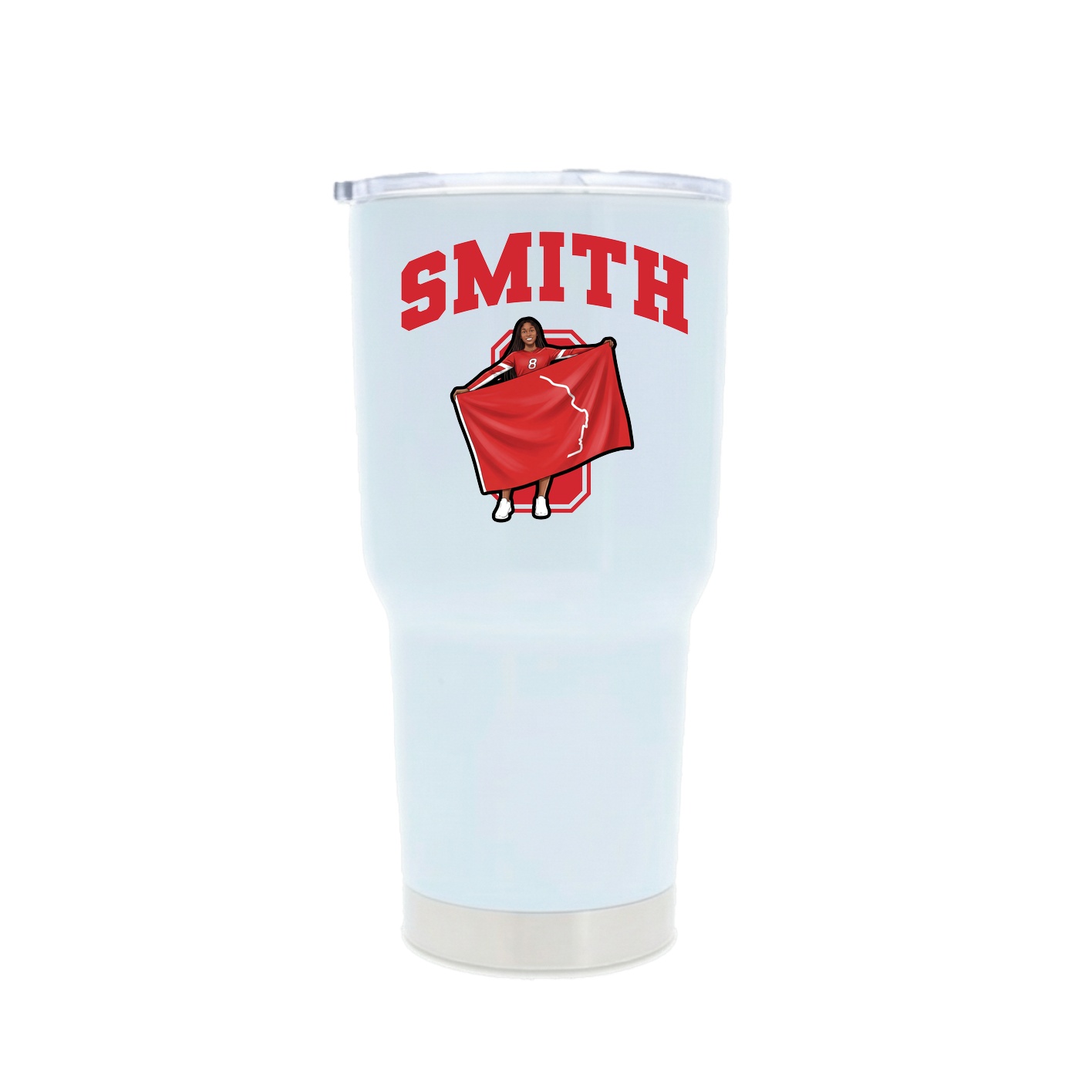 30oz Stainless Steel Tumbler — Number in White