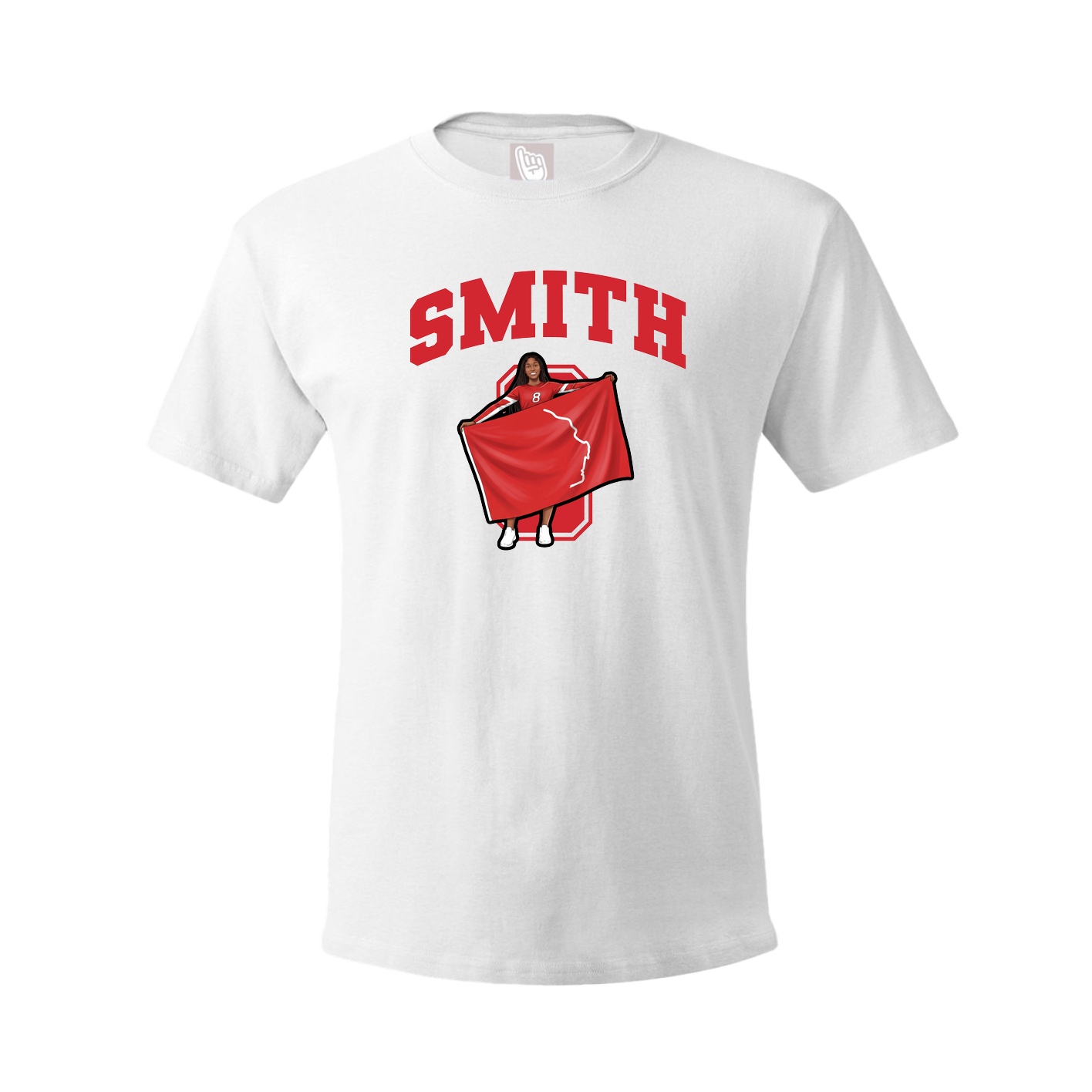 Youth Tee — Number in White