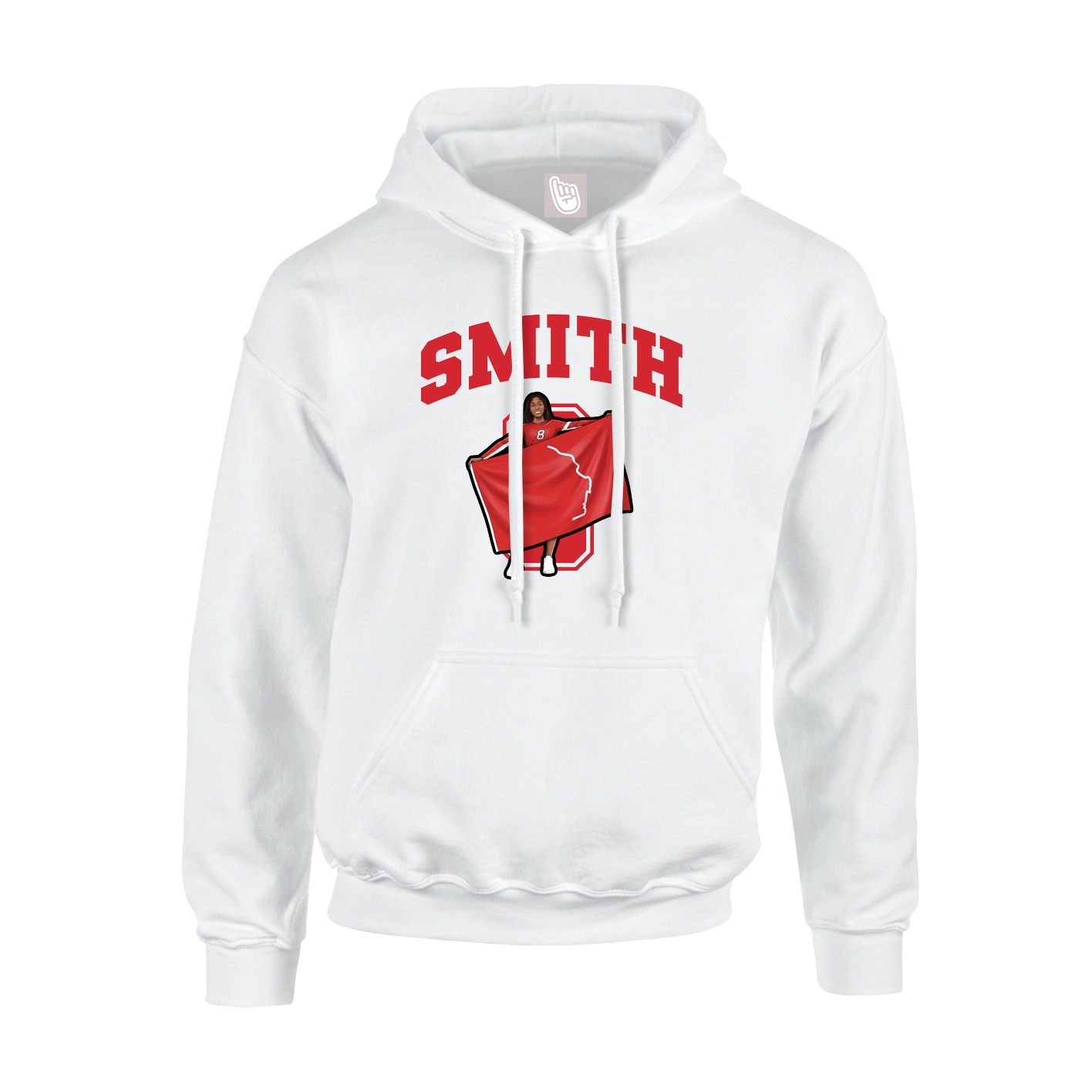 Hoodie — Number in White