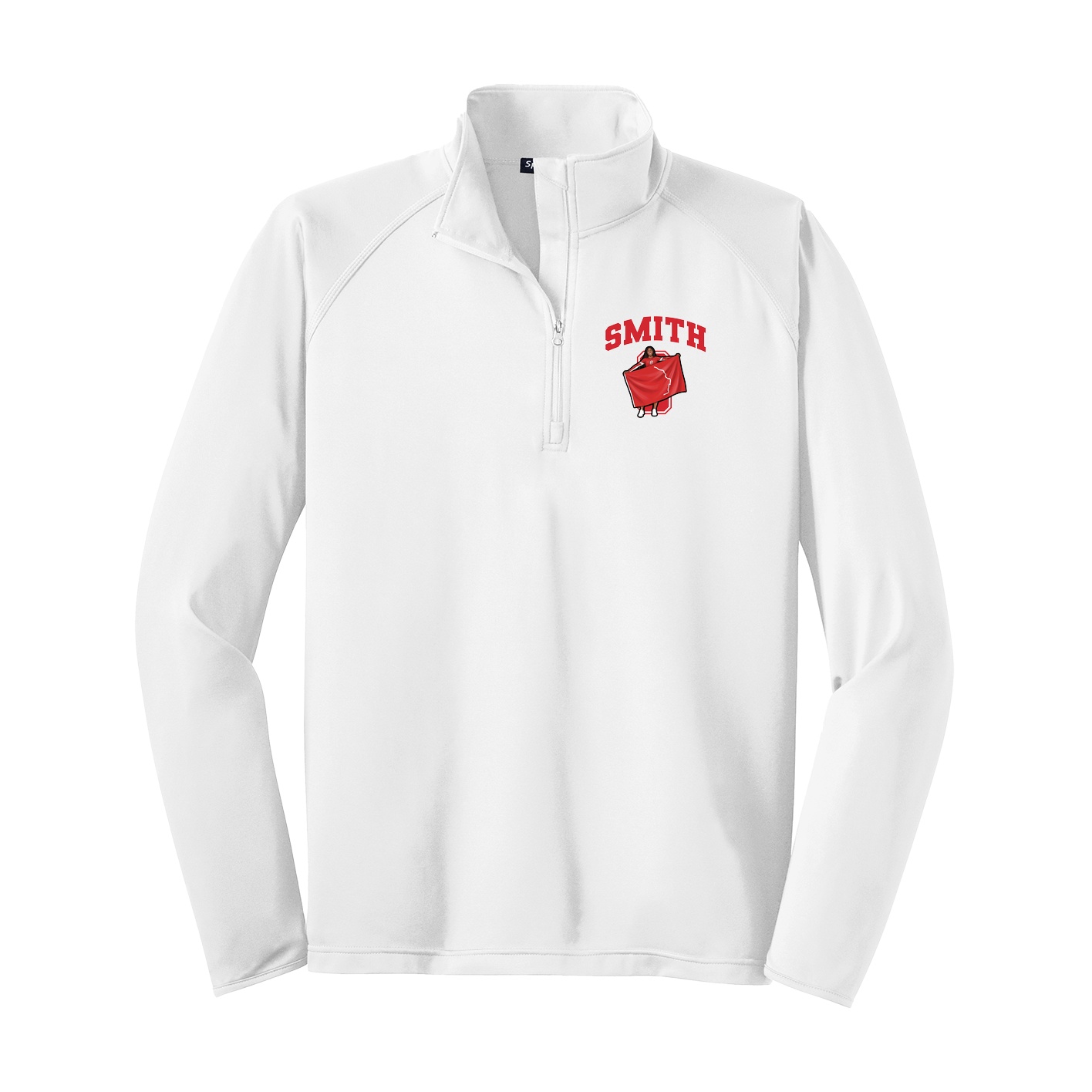 Q-Zip Pullover — Number in White