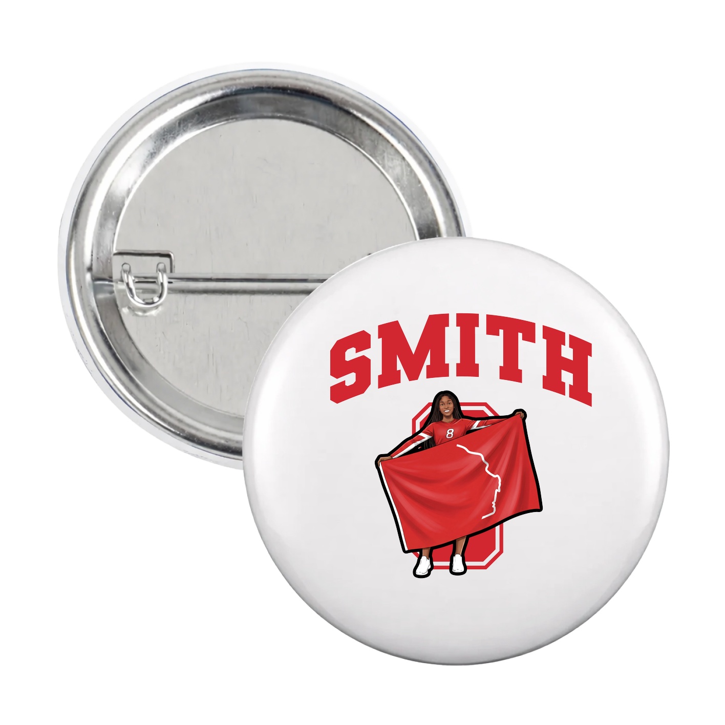 Game Day Button — Number in White