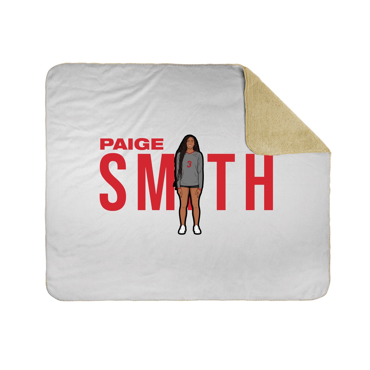 Throw Blanket — Player Name in White