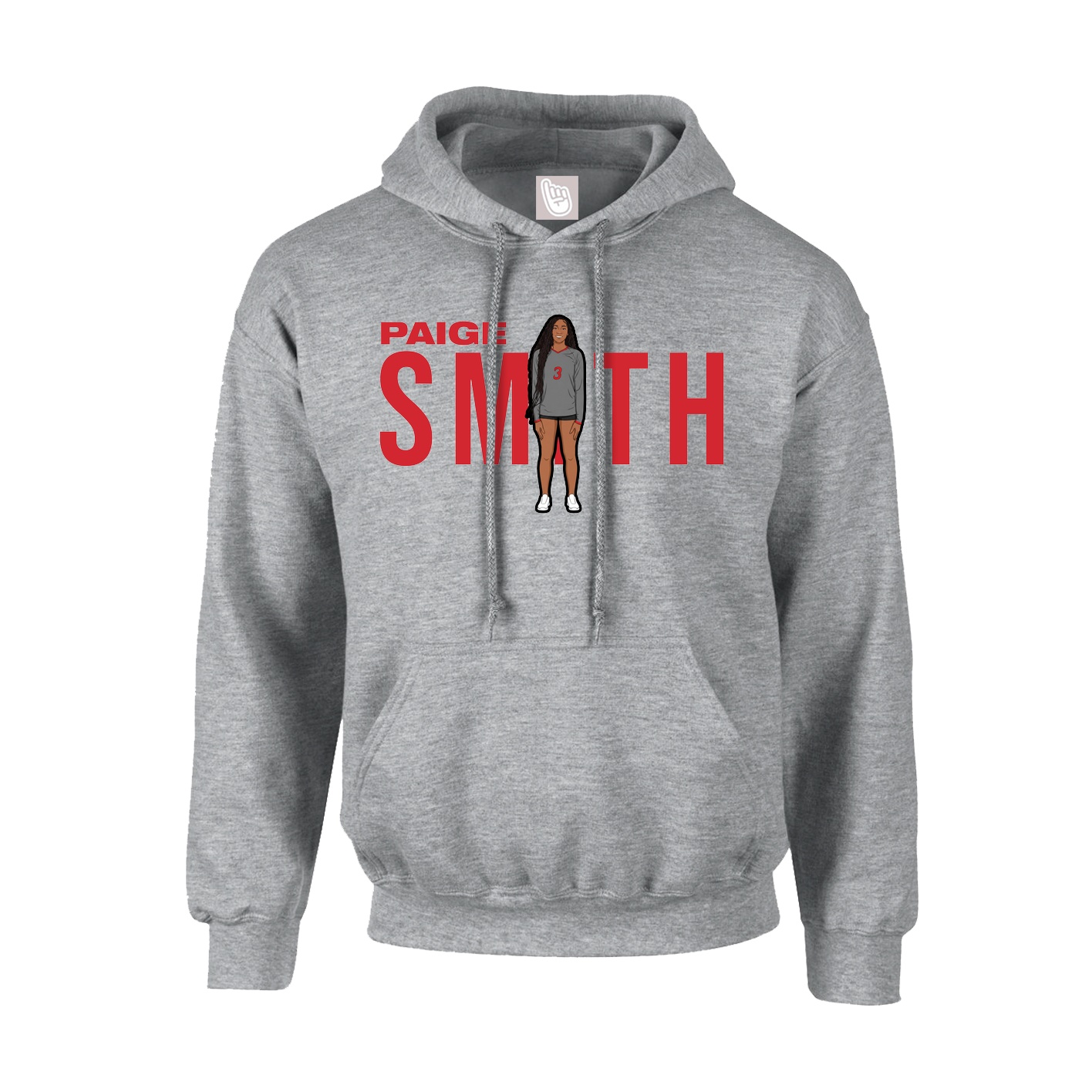 Hoodie — Player Name in Grey