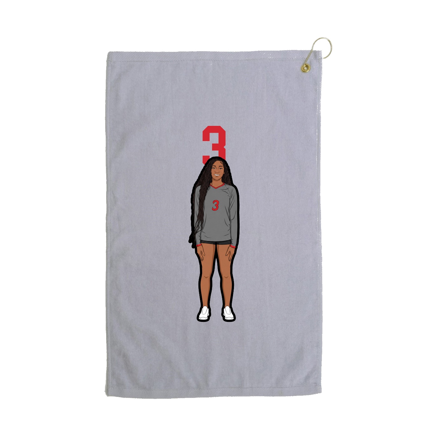 Golf Towel — Number Top in Grey