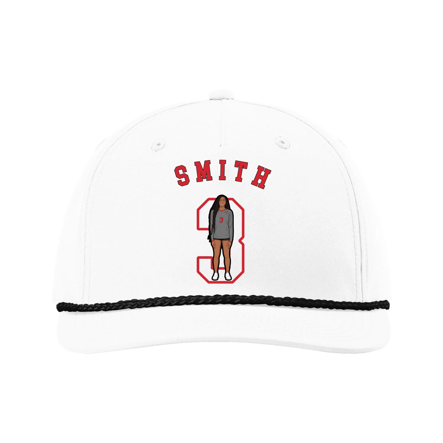 Five-Panel Classic Rope Cap — Shirsey Arch in White