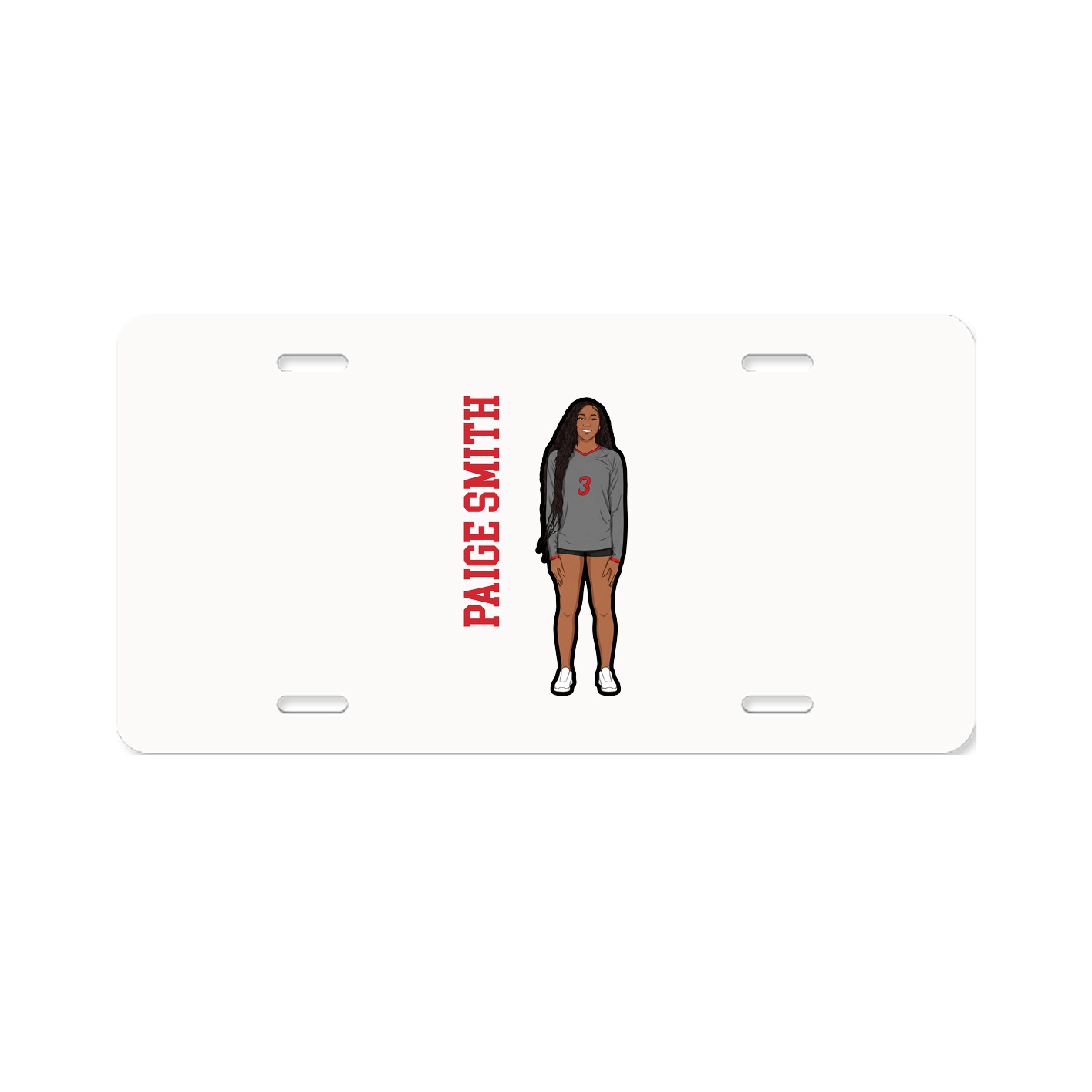 License Plate — Name Vertical in Classic