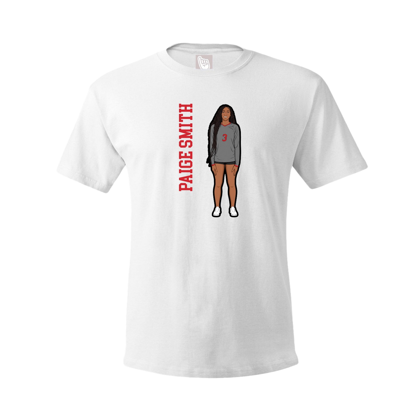 Youth Tee — Name Vertical in White