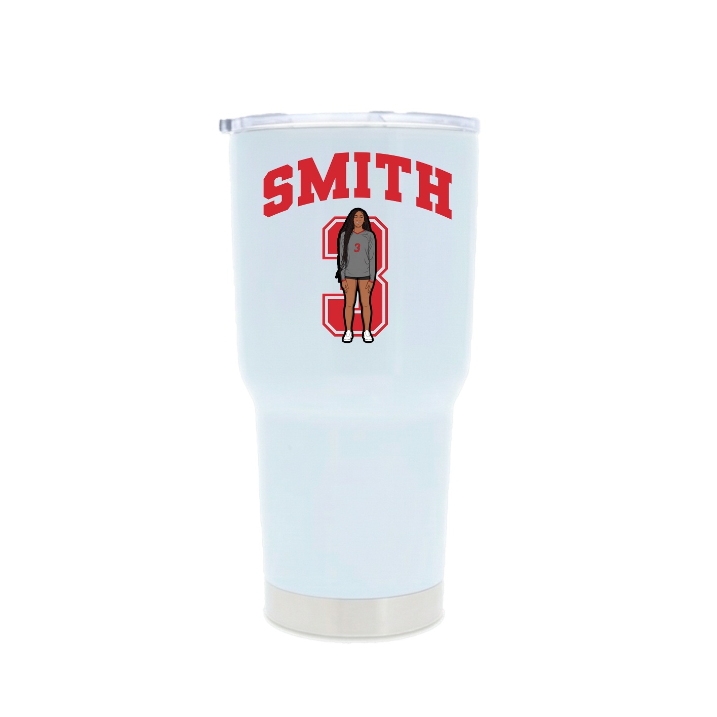 30oz Stainless Steel Tumbler — Number in White