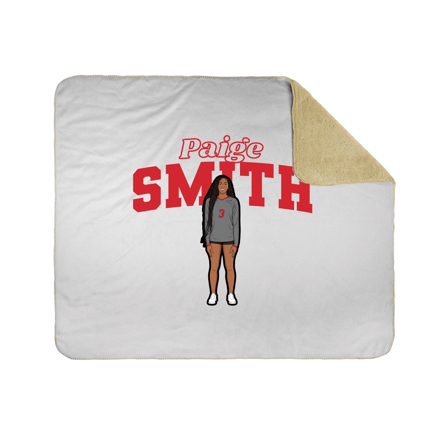 Throw Blanket — Name Arch in White