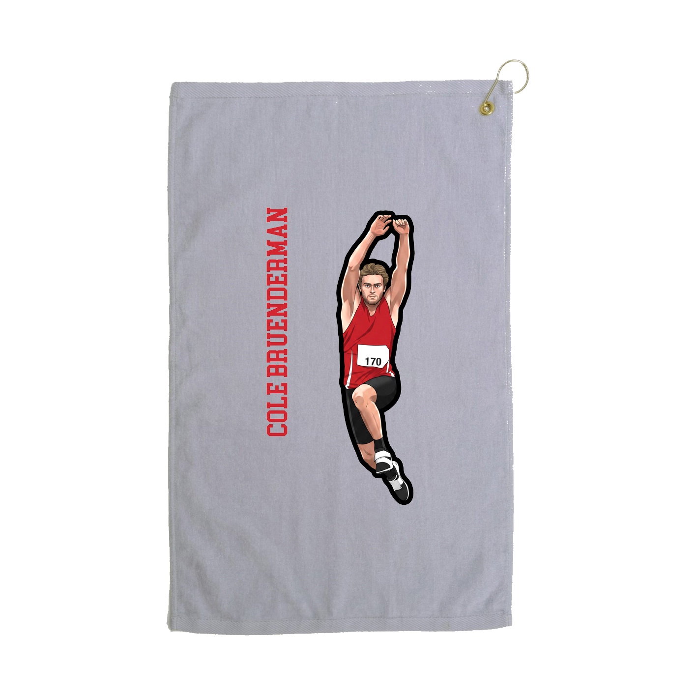Golf Towel — Name Vertical in Grey