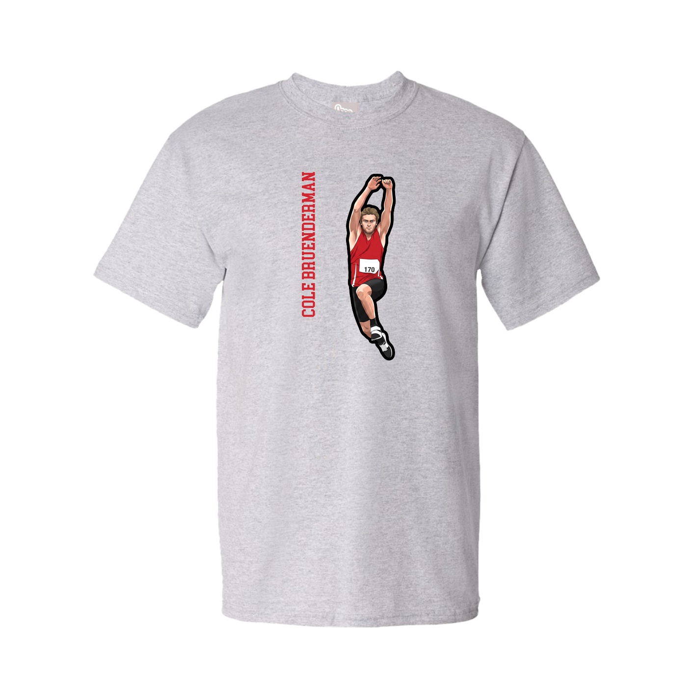 Youth Tee — Name Vertical in Grey