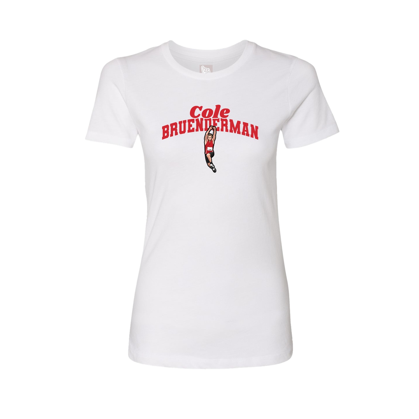 Fitted Women's Tee — Signature Arch in White