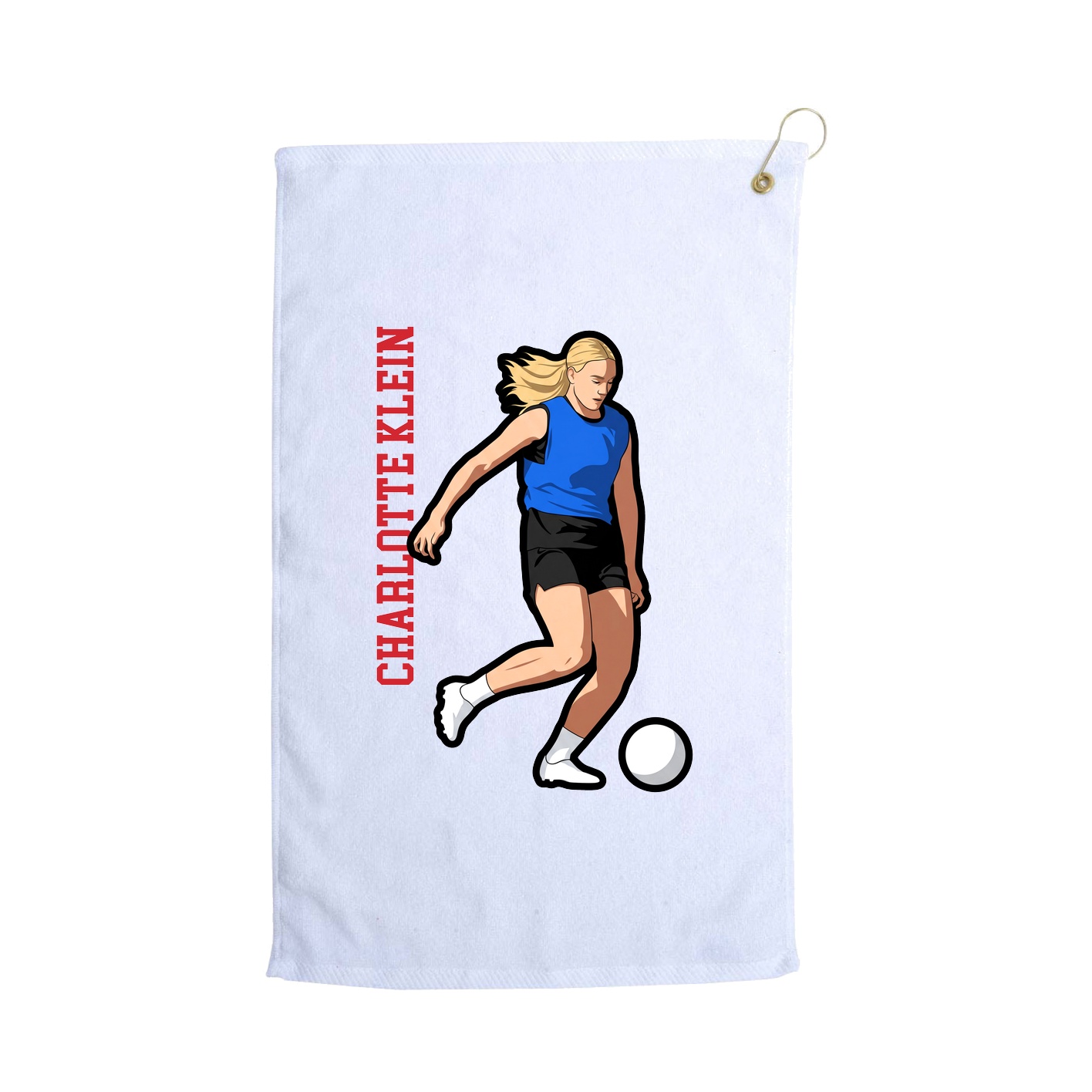 Golf Towel — Name Vertical in White
