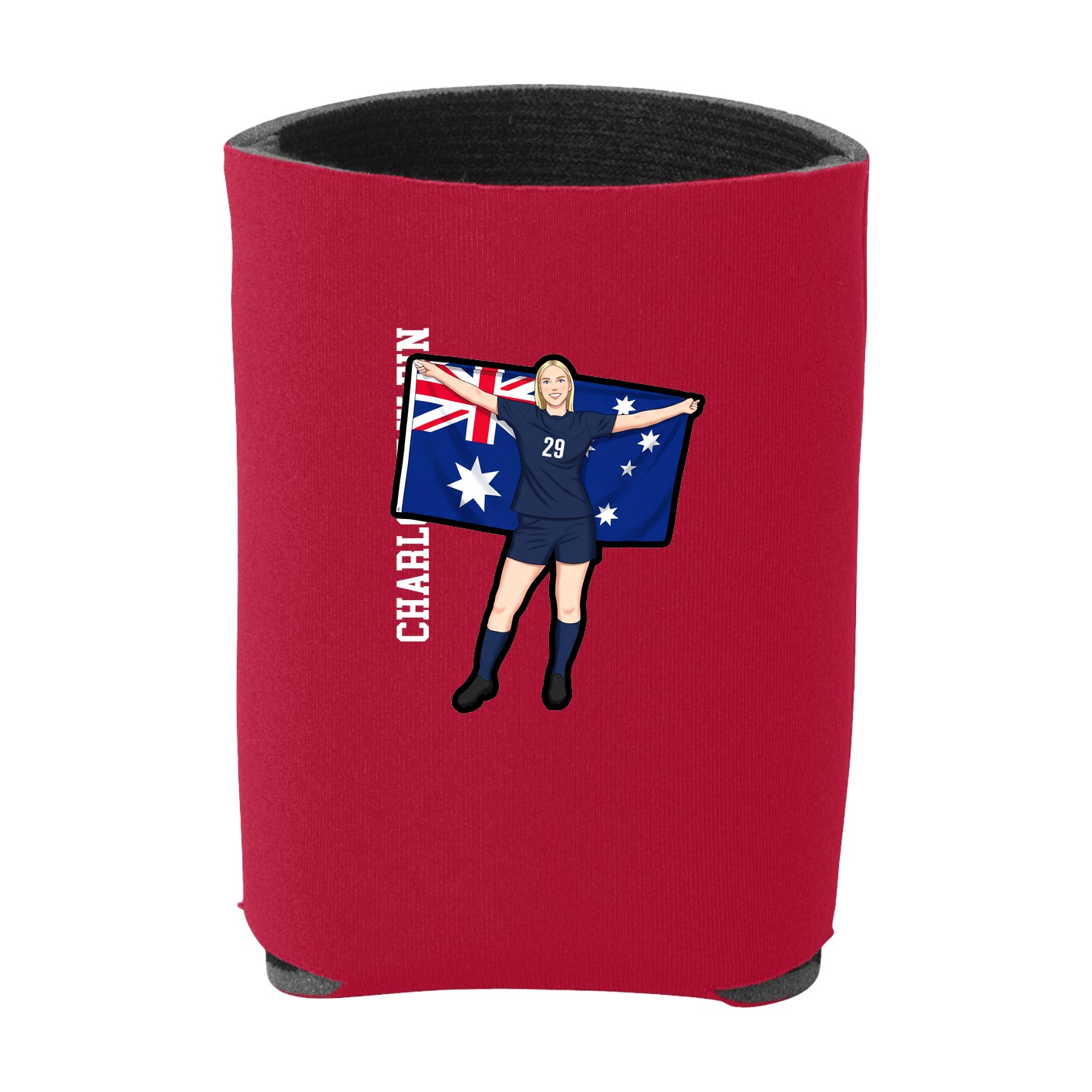 Can Holder — Name Vertical in Red
