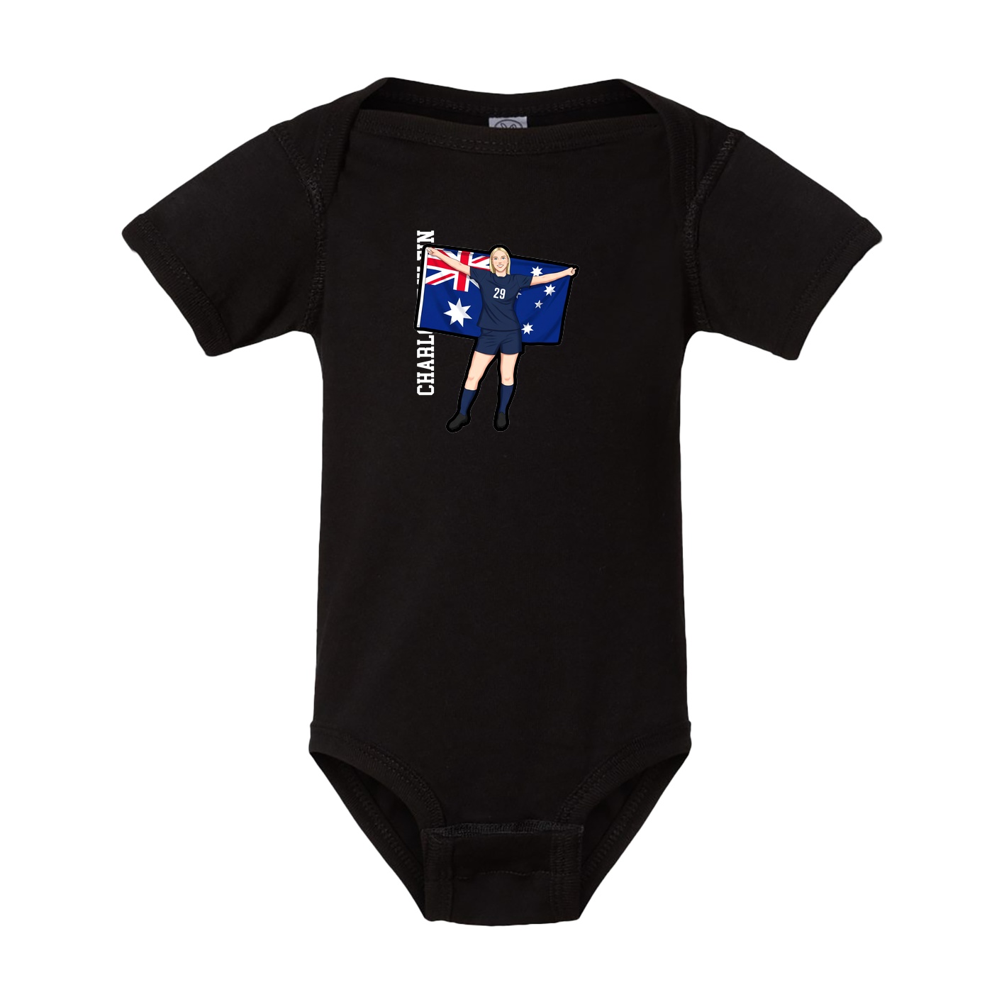 Baby Onesie — Name Vertical in Black