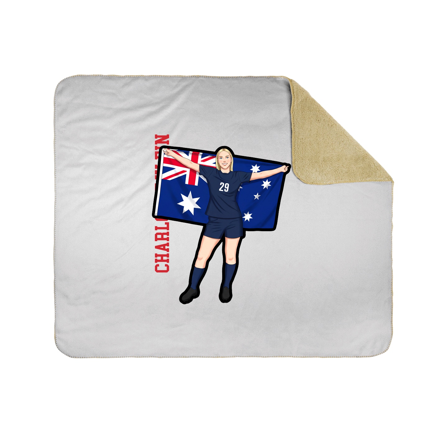 Throw Blanket — Name Vertical in White