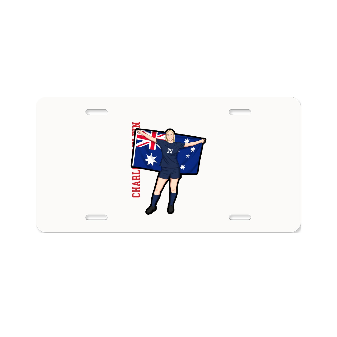 License Plate — Name Vertical in Classic