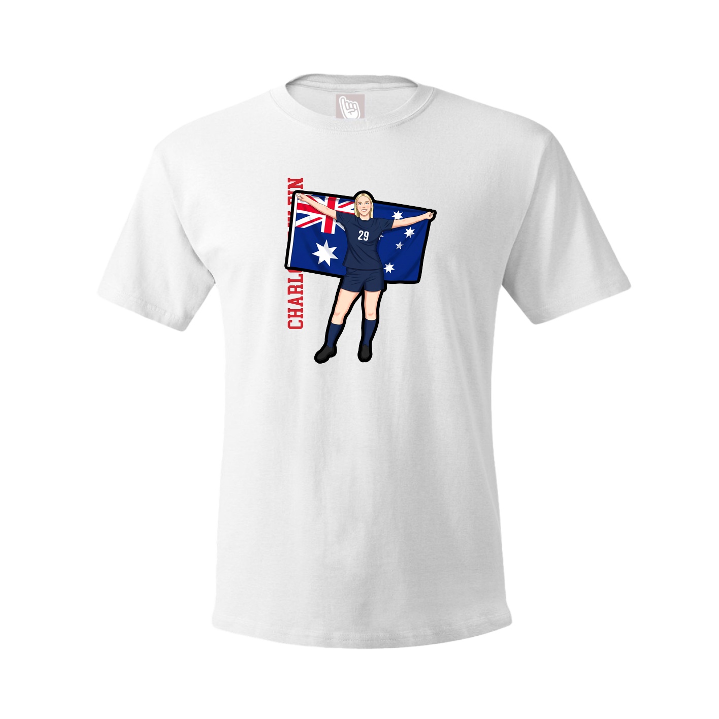 Tee — Name Vertical in White