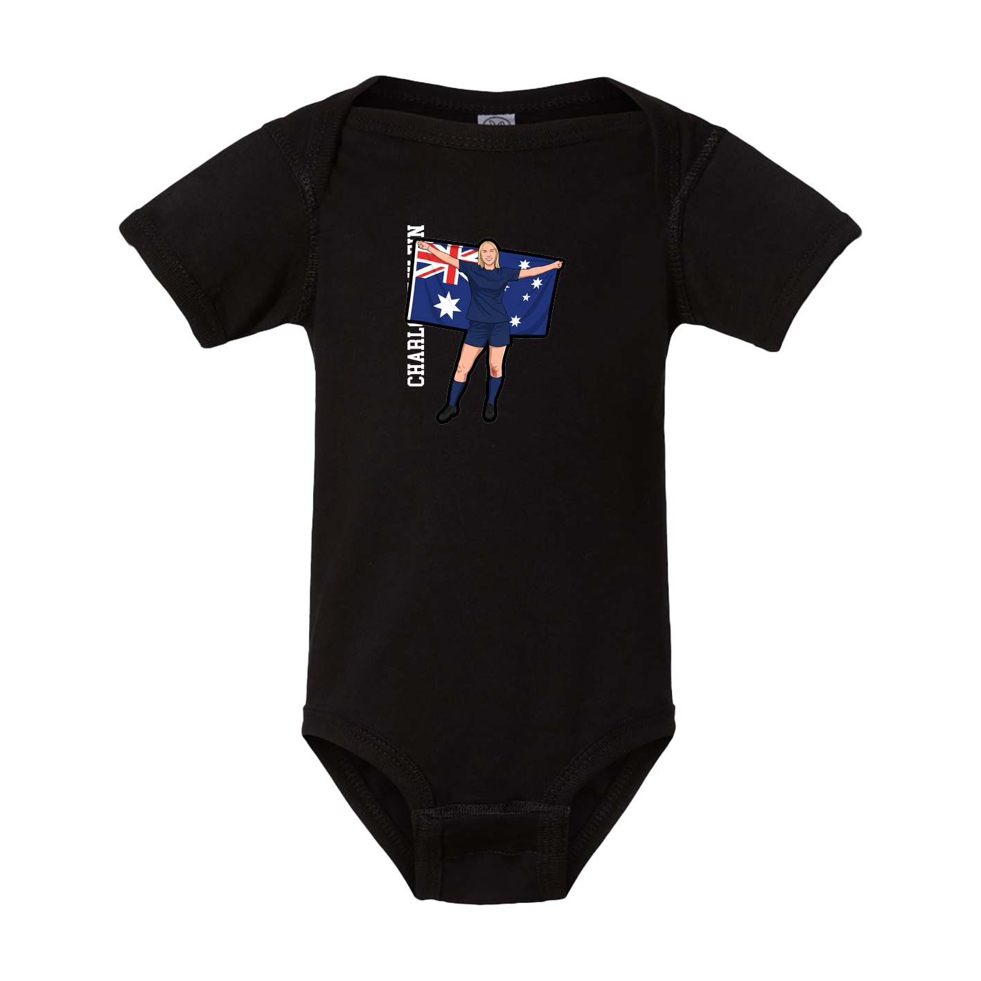 Baby Onesie — Name Vertical in Black