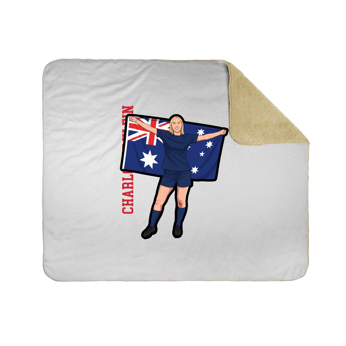 Throw Blanket — Name Vertical in White