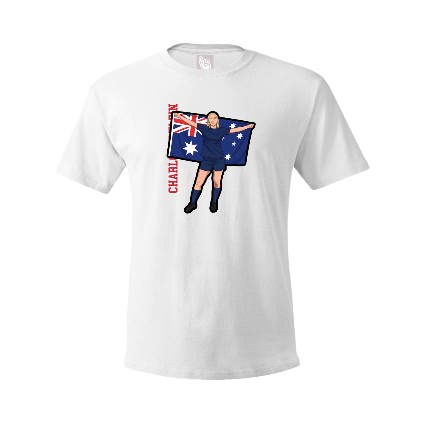 Youth Tee — Name Vertical in White